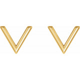 14K Yellow V Earrings - 86323107P photo 2