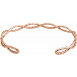 14K Rose Rope Cuff Bracelet - BRC760103P photo 2