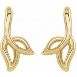 14K Yellow Freeform Leaf Earrings - 86996601P photo 2