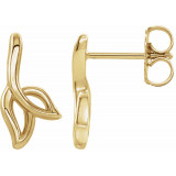 14K Yellow Freeform Leaf Earrings - 86996601P photo