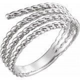 14K White Rope Ring - 51693101P photo