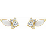 14K Yellow Australian Opal & 1/6 CTW Diamond Cluster Earrings - 87123606P photo 2