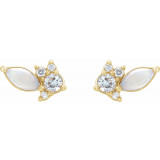 14K Yellow Australian Opal & 1/6 CTW Diamond Cluster Earrings - 87123606P photo 2