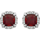 14K White Mozambique Garnet & 1/10 CTW Diamond Earrings - 65195460001P photo 2