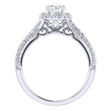 Gabriel & Co. 14k White Gold Victorian Halo Engagement Ring - ER11081R3W44JJ photo 2