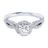 Gabriel & Co. 14k White Gold Victorian Halo Engagement Ring - ER11081R3W44JJ photo