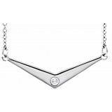 14K White .03 CTW Diamond Solitaire V 18 Necklace - 86787600P photo