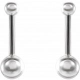 14K White Bar & Ball Earrings - 87070600P photo 2