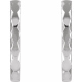 Platinum Geometric Hoop Earrings - 86849603P photo 2