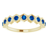14K Yellow Blue Sapphire Stackable Ring - 71876671P photo 3