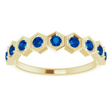 14K Yellow Blue Sapphire Stackable Ring - 71876671P photo 3