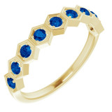 14K Yellow Blue Sapphire Stackable Ring - 71876671P photo