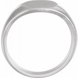 14K White 12.5x10.5 mm Oval Signet Ring - 946464379P photo 2