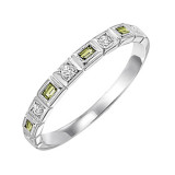 Gems One 14Kt White Gold Diamond (1/10Ctw) & Peridot (1/6 Ctw) Ring - FR1227-4WD photo