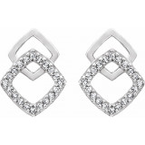 14K White 1/10 CTW Diamond Geometric Earrings - 65227260001P photo 2