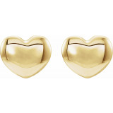 14K Yellow 5.9x5.4 mm Youth Puffed Heart Earrings - 192034601P photo 2
