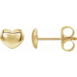 14K Yellow 5.9x5.4 mm Youth Puffed Heart Earrings - 192034601P photo