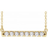 14K Yellow 1/2 CTW Diamond French-Set Bar 18 Necklace - 86969726P photo