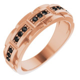 14K Rose 1/4 CTW Black Diamond Pattern Ring - 9860604P photo