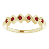 14K Yellow Mozambique Garnet Stackable Ring - 71888606P photo 3