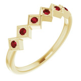 14K Yellow Mozambique Garnet Stackable Ring - 71888606P photo