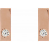 14K Rose .06 CTW Diamond Bar Earrings - 867826002P photo 2