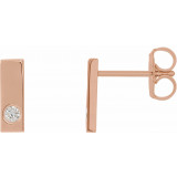 14K Rose .06 CTW Diamond Bar Earrings - 867826002P photo