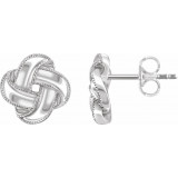 14K White Knot Earrings - 65280560002P photo