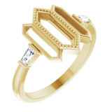 14K Yellow 1/8 CTW Diamond Geometric Ring - 123966601P photo