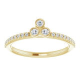 14K Yellow 1/5 CTW Diamond Three-Stone Asymmetrical Stackable Ring - 123298604P photo 3