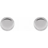 14K White Engravable Rope Earrings - 86469600P photo 2