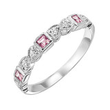 Gems One 10Kt White Gold Diamond (1/10Ctw) & Pink Tourmaline (1/6 Ctw) Ring - FR1205-1WD photo