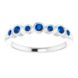 14K White Blue Sapphire Bezel-Set Ring - 71844650P photo 3