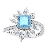 14K White Aquamarine & 1 1/6 CTW Diamond Ring - 72062600P photo 3