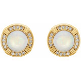 14K Yellow Opal & 1/8 CTW Diamond Earrings - 862846001P photo 2