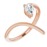 14K Rose 1/3 CTW Diamond Negative Space Ring - 123110602P photo