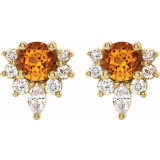 14K Yellow Citrine & 1/6 CTW Diamond Earrings - 869506032P photo 2