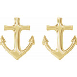 14K Yellow Anchor Earrings - R17027601P photo 2