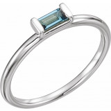 14K White London Blue Topaz Stackable Ring - 71882600P photo