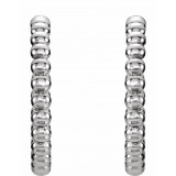 14K White 21 mm Beaded Hoop Earrings - 860951012P photo 2