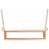 14K Rose Rectangle 16-18 Necklace - 65194960002P photo