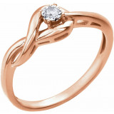 14K Rose .04 CT Diamond Ring - 65204060001P photo