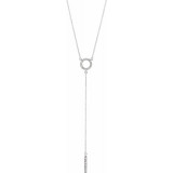 14K White 1/6 CTW Diamond Circle 16-18 Bar Y Necklace - 65230560001P photo