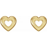 14K Yellow 8.5x8 mm Heart Earrings - 860981001P photo 4