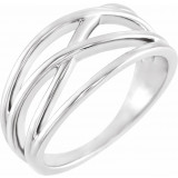 14K White 10.2 mm Criss-Cross Ring - 51514101P photo