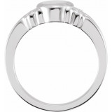 14K White 9.7x8 mm Oval Signet Ring - 50457294812P photo 4