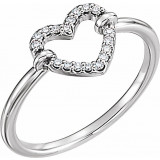 14K White .07 CTW Diamond Heart Ring - 122972600P photo
