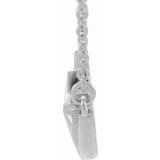 14K White Crescent Moon & Star 16-18 Necklace - 86843600P photo 2