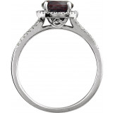 14K White Mozambique Garnet & 1/6 CTW Diamond Ring - 65130070010P photo 2