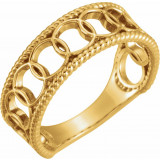 14K Yellow Geometric Rope Ring - 51705102P photo